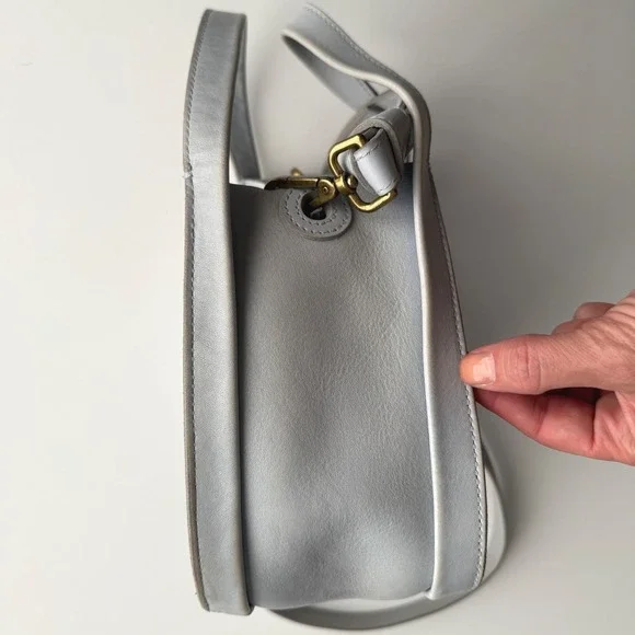Madewell Sydney Powder Blue Leather Two Strap Crossbody Bag Purse